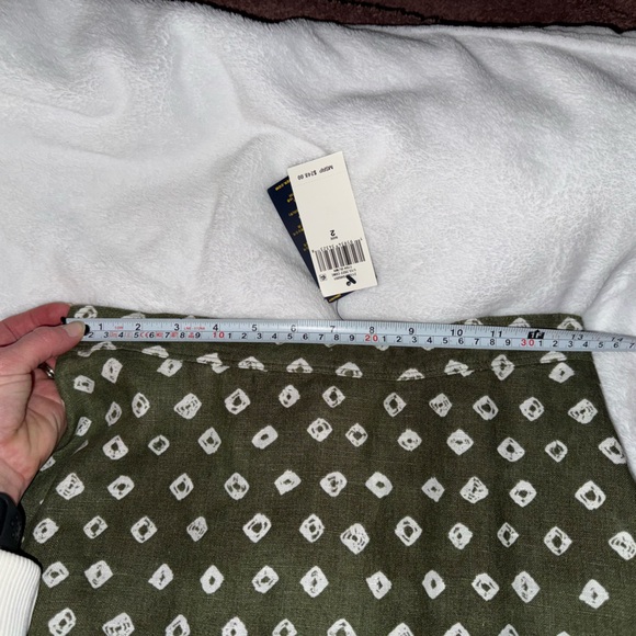 NWT Ralph Lauren Polo block-print tiered linen midi skirt size 2 - Picture 10 of 12